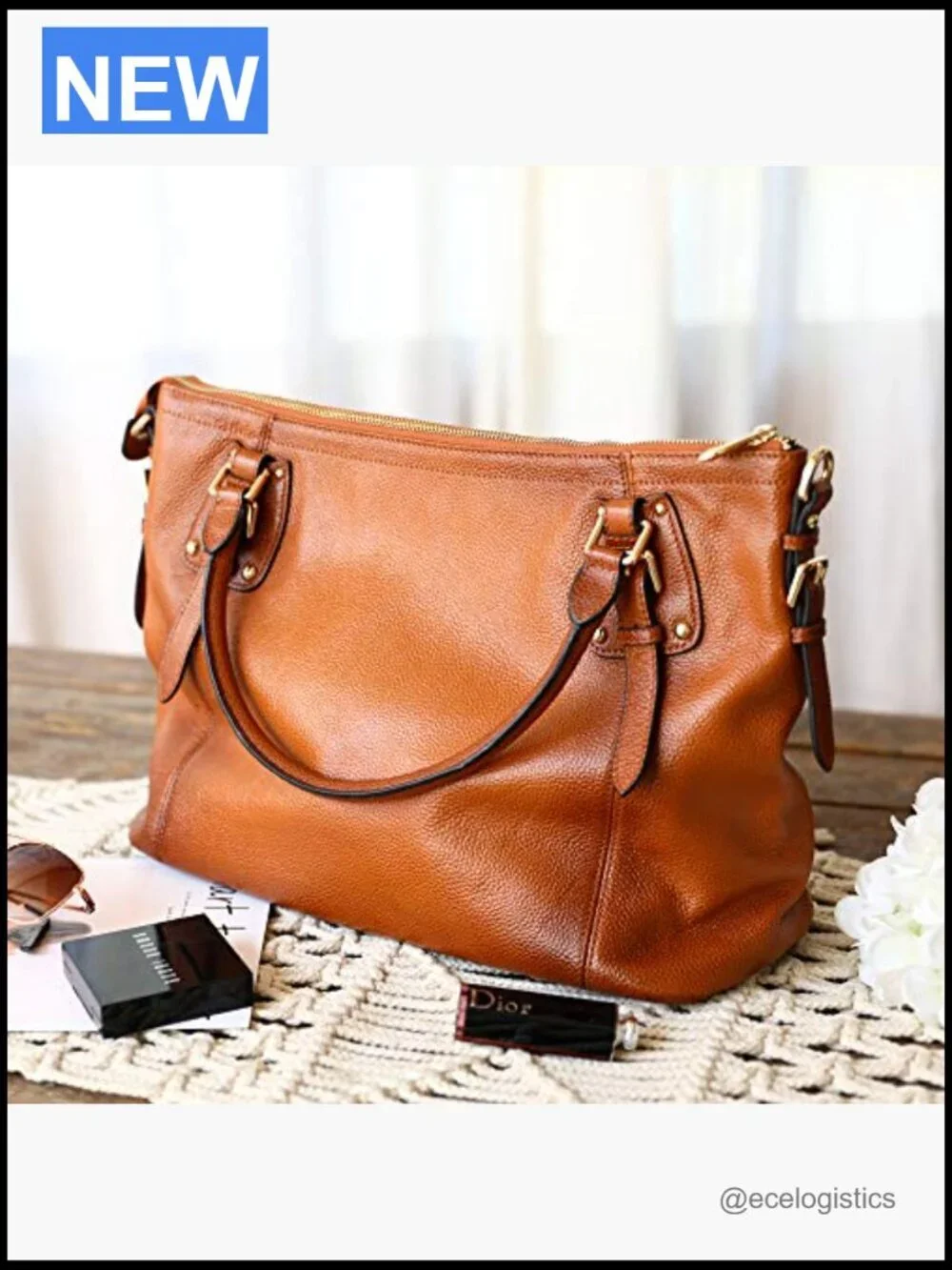 Genuine Leather Tote Satchel Crossbody Bag Large Capacity Handbag
